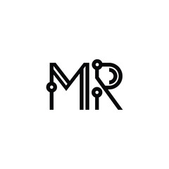 MR monogram logo design letter text name symbol monochrome logotype alphabet character simple logo