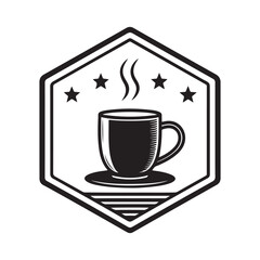 coffee mug vector silhouette clip art logo design