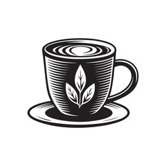 coffee mug vector silhouette clip art logo design