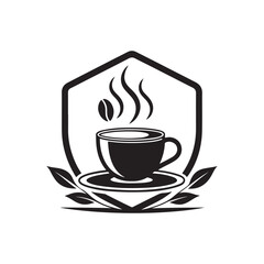 coffee mug vector silhouette clip art logo design