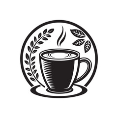 coffee mug vector silhouette clip art logo design