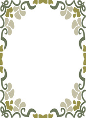Groovy floral frame in Jugendstil vibes. Trendy Naive Floral Vector Background in 1970s. art nouveau style.