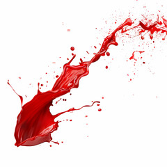 red blood splash on white transparent background,generative ai