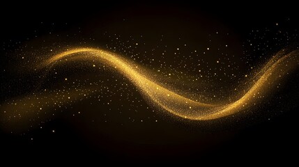 Golden Glittering Wave Abstract Background Design