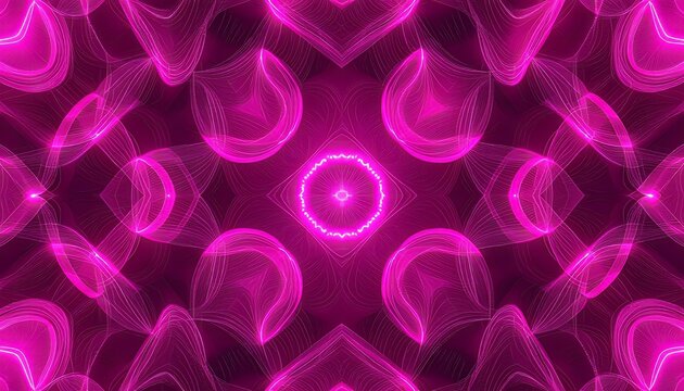 Vibrant Pink Abstract Pattern with Kaleidoscopic Design