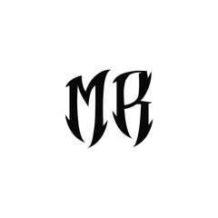 MR monogram logo design letter text name symbol monochrome logotype alphabet character simple logo