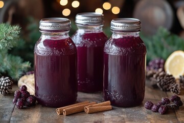 Refreshing Fermented Kombucha Drink with Elderberry Flavor Ideal for Health Enthusiasts