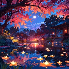 japanese garden in autumn