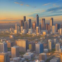 Obraz premium city skyline at sunset
