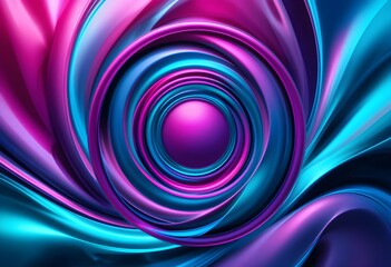 Obraz premium Abstract Flowing Gradient Design with Vibrant Shades of Pink, Purple, and Blue - A Modern and Elegant Digital Artwork 