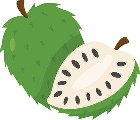 Soursop Fruit Cartoon Illustration
