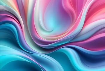 Obraz premium Abstract Flowing Gradient Design with Vibrant Shades of Pink, Purple, and Blue - A Modern and Elegant Digital Artwork 