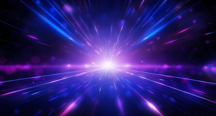 Fototapeta premium Abstract background with blue and purple neon rays of light