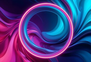 Obraz premium Abstract Flowing Gradient Design with Vibrant Shades of Pink, Purple, and Blue - A Modern and Elegant Digital Artwork 