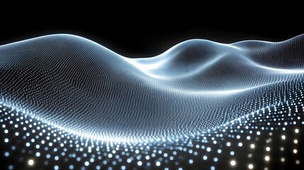 Obraz premium Abstract Glowing Waveform Digital Landscape