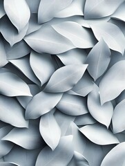 Obraz premium Seamless Abstract Decorative 3D Leaves Pattern Background in Monochrome Tones