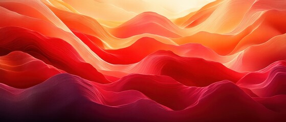 Waves of red and orange hues in sunset light