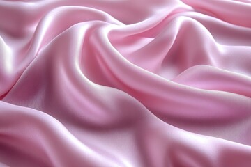 Obraz premium Pink satin fabric draped elegantly with glistening light