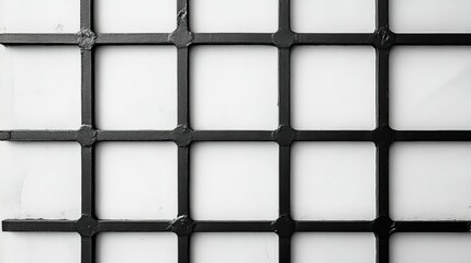 Black Metal Grid Pattern on White Background for Design Use