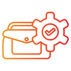 verified vector single icon with a line gradient style