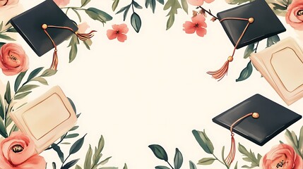 Graduation Floral Frame: Celebrate Academic Success with Elegant Design