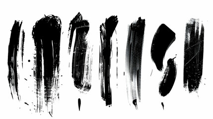 black and white paint splashes transparent background,Generative ai