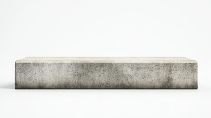 Minimalist Concrete Block on White Background for Modern Design