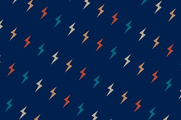 Seamless Lightning Bolt Pattern - Modern Retro Style