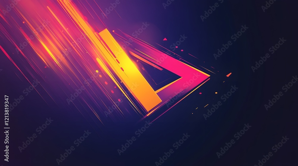 Poster abstract triangle design with vivid colors and dynamic lines