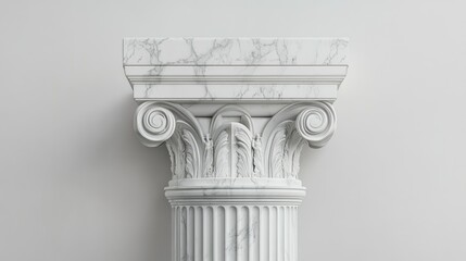 Obraz premium Elegant Marble Column with Intricate Design and Classical Architecture
