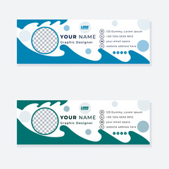 Modern and minimalist email signature or email footer template fresh and clean design 