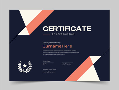 certificate of achievement template, Clean Modern certificate template