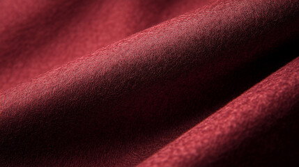 Close-up of soft red fabric with smooth texture. A detailed close-up shot of rich red fabric, highlighting its smooth texture and soft feel, with natural folds and depth.