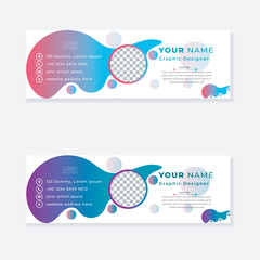 Modern and minimalist email signature or email footer template fresh and clean design 