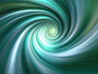 Fototapeta premium Abstract swirl of green and teal colors creating a dynamic and modern tunnel effect