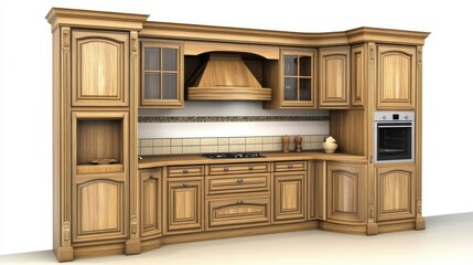 Elegant Wooden Kitchen Design with Modern Appliances and Layout