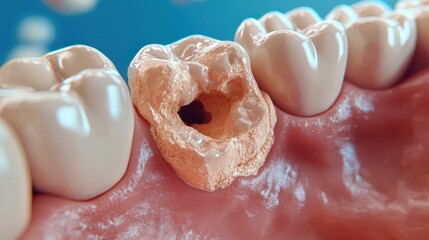 3D Tooth Decay,tooth character with toothbrush ,Dental care illustration set,wisdom,childrens dentistry concept,pain and lean on other teeth cause of tooth decay,dental care for kids.