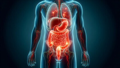 Naklejka premium human digestive system anatomy