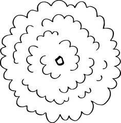 minimalist hand drawn cartoon top view of tree illustration.