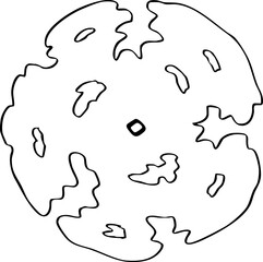 minimalist hand drawn cartoon top view of tree illustration.