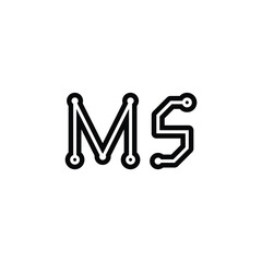 MS monogram logo design letter text name symbol monochrome logotype alphabet character simple logo