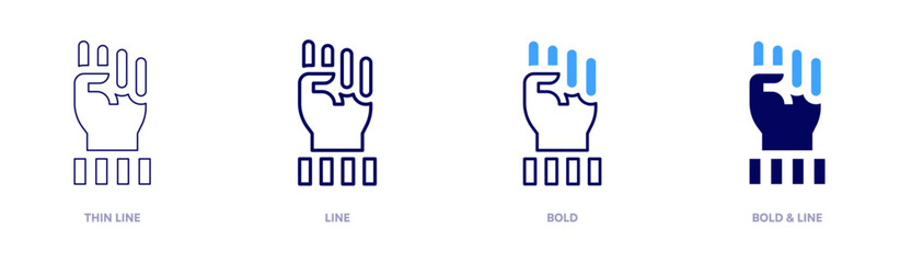 Human rights icon in 4 different styles. Thin Line, Line, Bold, and Bold Line. Duotone style. Editable stroke
