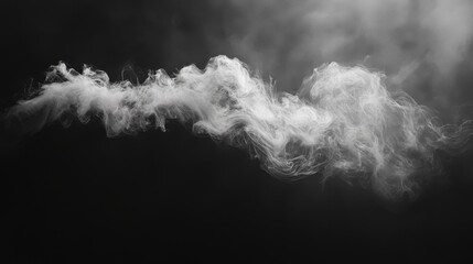 Thick white smoke swirling against a solid black background creating abstract patterns and textures
