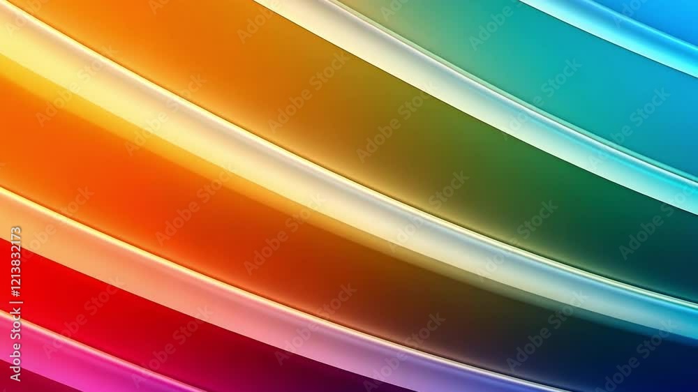 Aufkleber rainbow hues abstract: vibrant, dynamic curves of color blend seamlessly, creating an abstract rainb