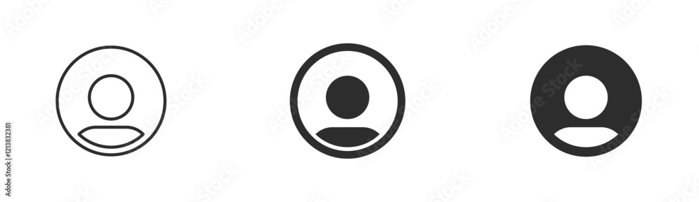 Poster user profile icon set. profile avatar icon vector, user account profile black circle in flat style ,