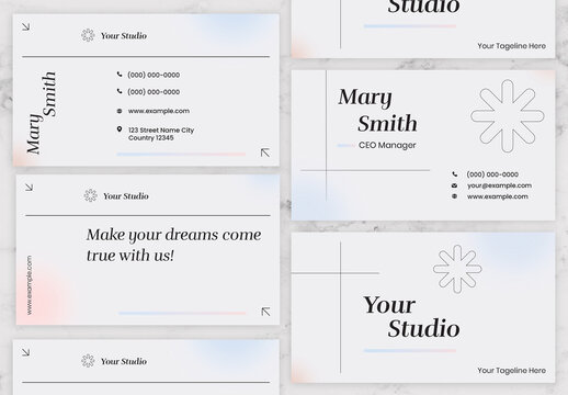 Blue And Gray Business Card