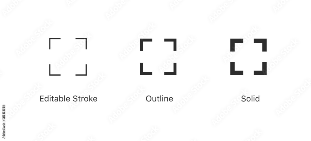 Aufkleber Full screen icon vector set , Maximize icon symbol , Video Expand Reduce icons Button , Fullscreen Sign in editable stroke, outline, and solid styles