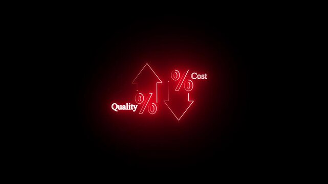  Successful organization strategy and management ,Quality control and company cost reduction. Cost and quality control concept.business concept animation video.