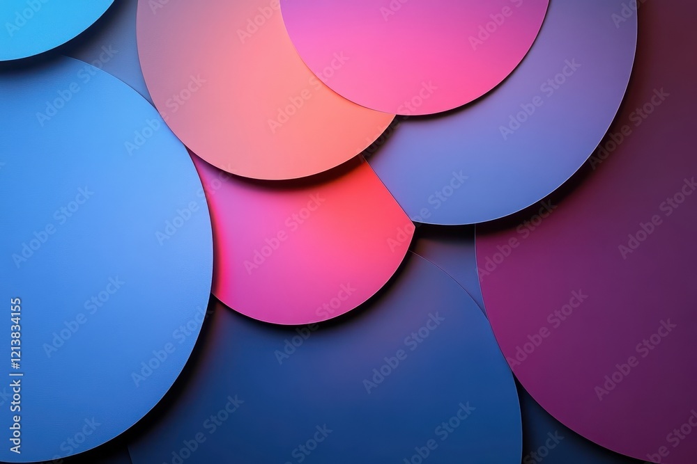 Poster expansive circular patterns in vibrant hues create an artistic interplay of color and shape on an ab