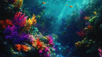 Fototapeta premium Creatures of the submerged ocean world Biological system Colorful tropical angle Life within the coral reef